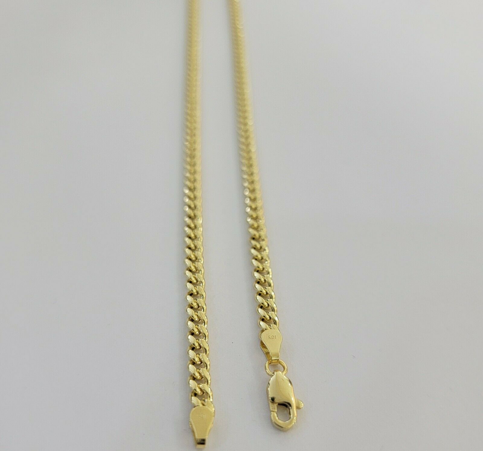 Real 10k Gold Chain Miami Cuban Link Necklace 18" 20" 22" 24" 26" 3.5mm 10kt Oro