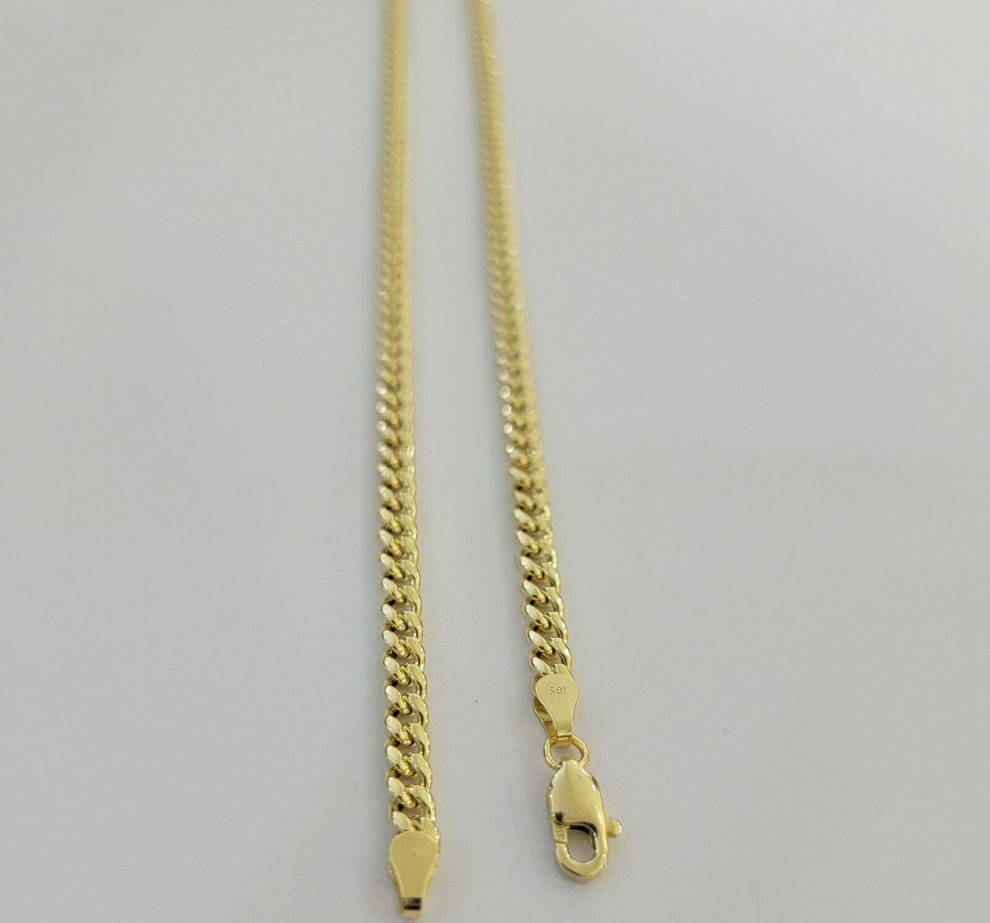 Real 10k Gold Chain Miami Cuban Link Necklace 18" 20" 22" 24" 26" 3.5mm 10kt Oro