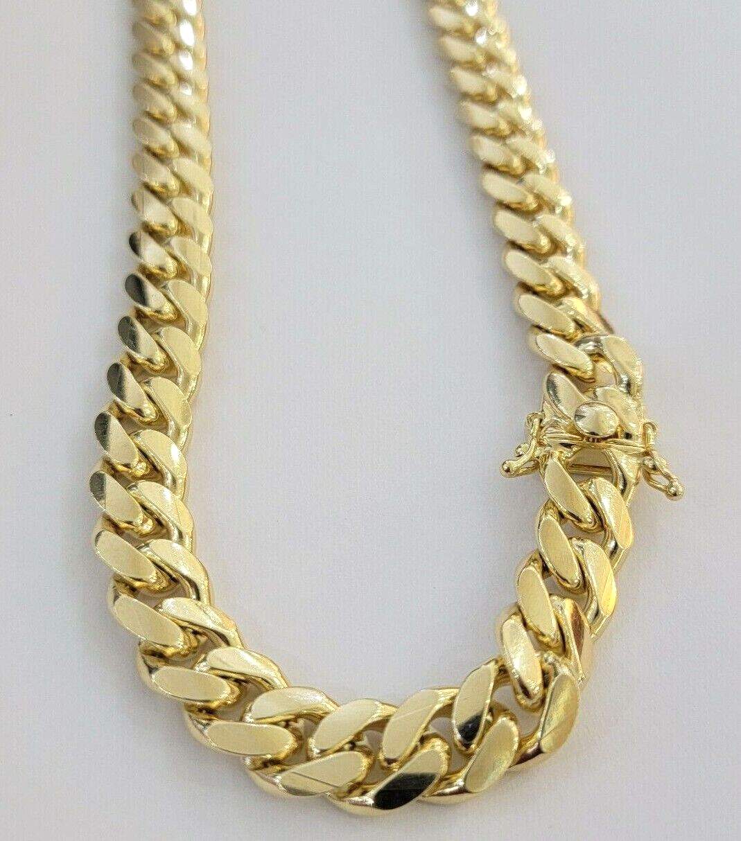 Real 10k Yellow Gold Chain 10mm Solid Miami Cuban Link Necklace 20 Inch Choker