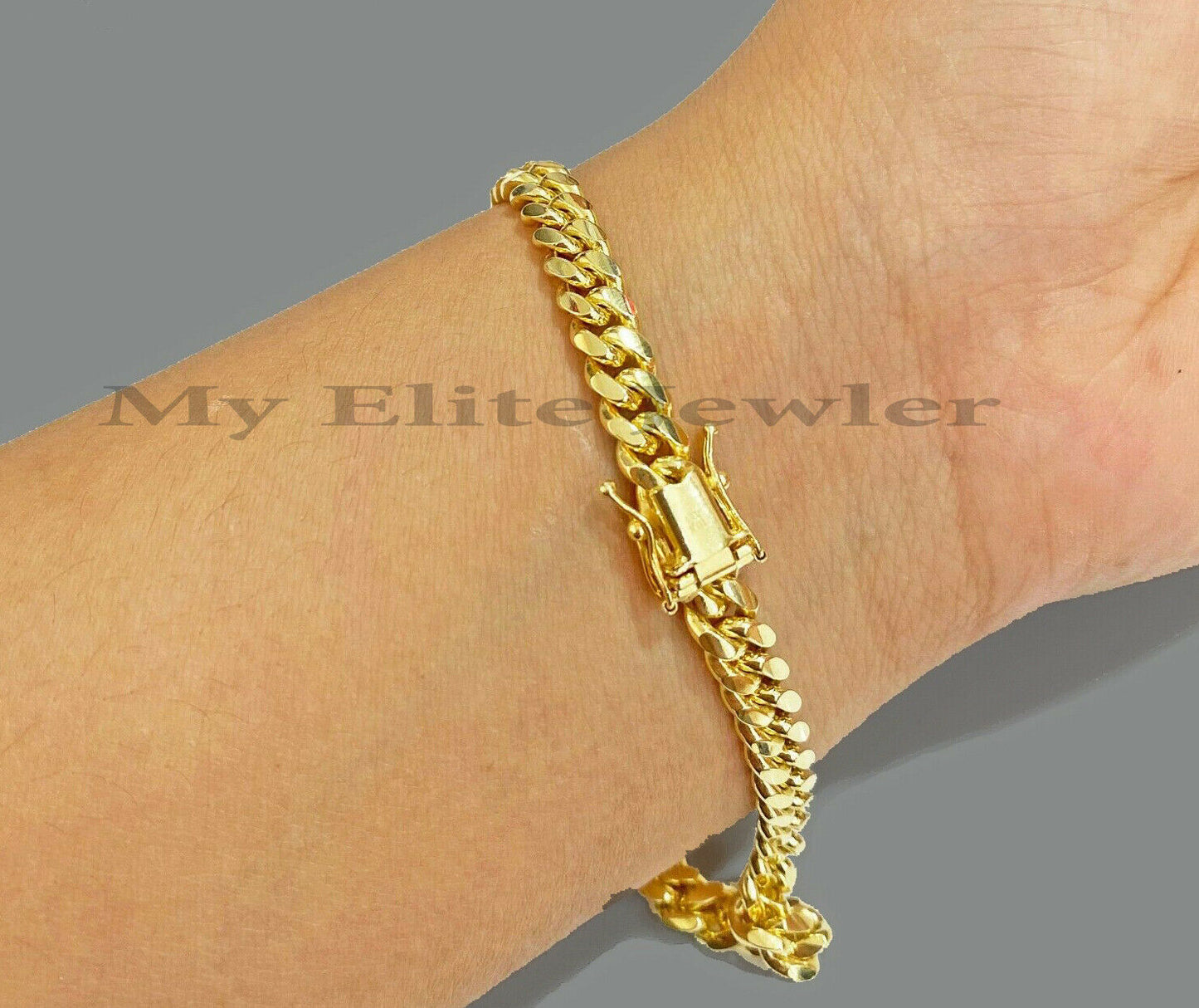 Solid 10k Gold Miami Cuban Link Bracelet 7MM 7.5" 8" 8.5" 9" REAL 10kt Gold Mens