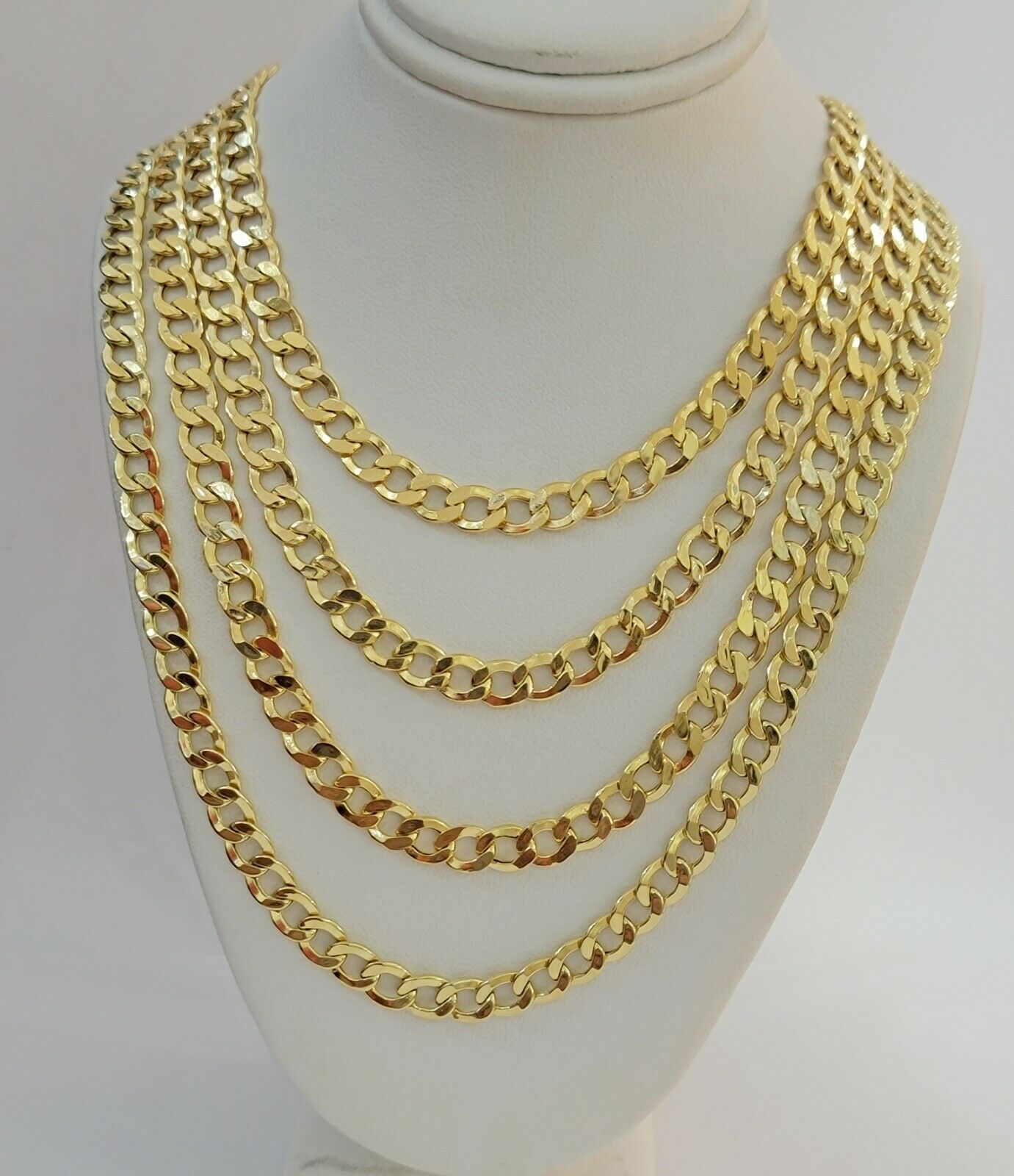 10k Gold Cuban Link Chain Necklace 6.5mm 20" 22" 24" 26" 28" REAL 10kt Yellow Gd