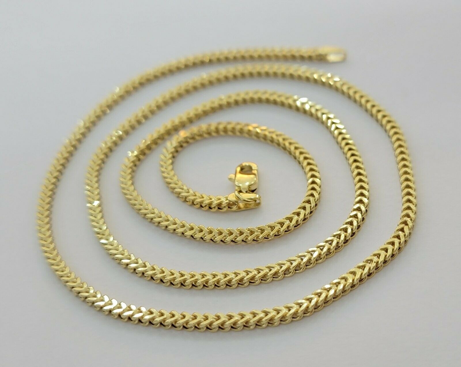 Real 10k Gold Franco chain Necklace 2.5mm 10KT Yellow Gold 16" -26" STRONG CHAIN
