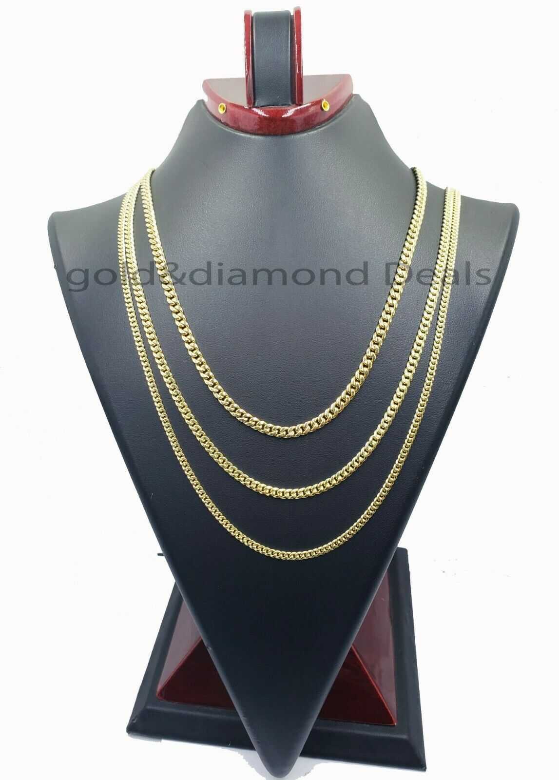 2mm 3mm 4mm Cuban link Necklace Chain Gold 10kt Yellow Gold 20" - 28" Men Women