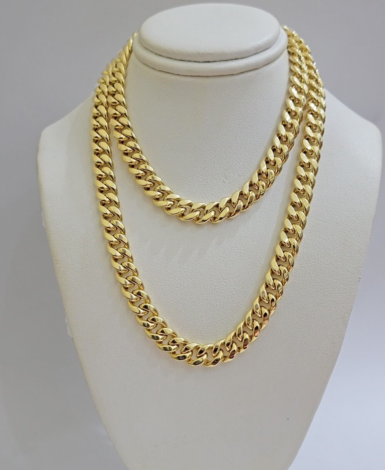 14k Yellow Gold Chain 22 Inch 8mm Miami Cuban Link  Men Women Necklace REAL 14KT