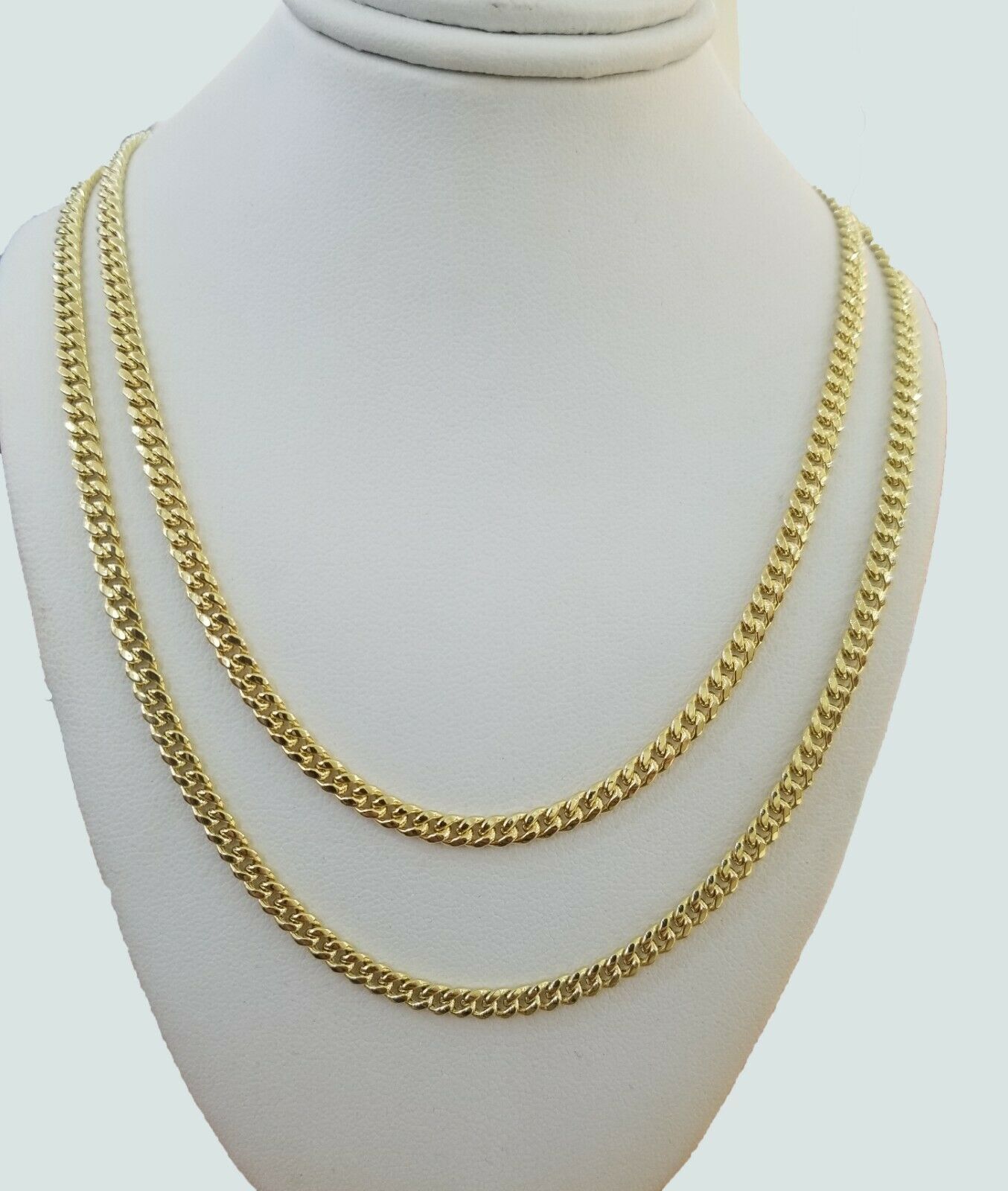 Real 10k Gold Chain Miami Cuban Link Necklace 18" 20" 22" 24" 26" 4.5mm 10kt Oro