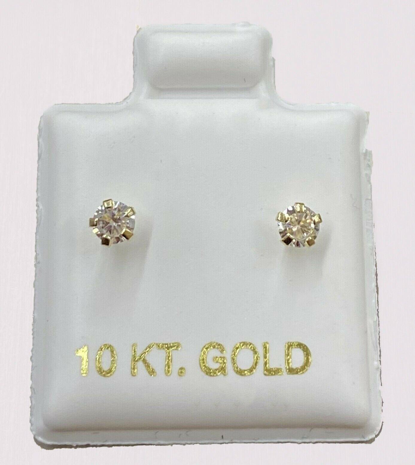 REAL 10kt Gold Stud Earring Mens Women kids Genuine 10k yellow gold with stone