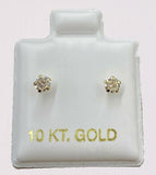 REAL 10kt Gold Stud Earring Mens Women kids Genuine 10k yellow gold with stone