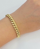 Real 14k Gold Bracelet 8mm 7 inch Miami Cuban Link Box Clasp Strong 14KT LADIES