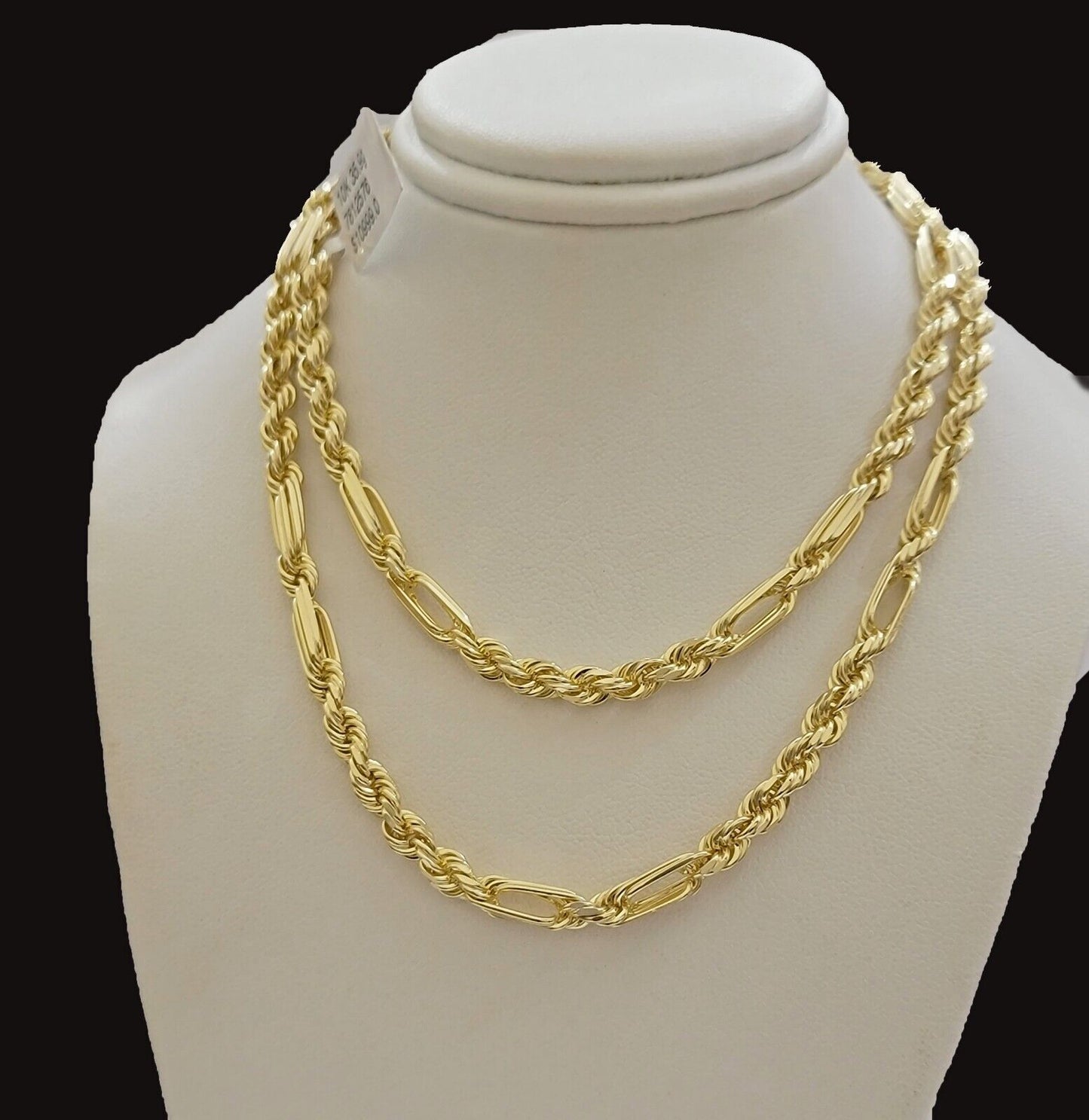 Solid 10k Gold Milano Rope Chain Necklace 26" 4.5mm Men's 10kt Yellow Gold, REAL