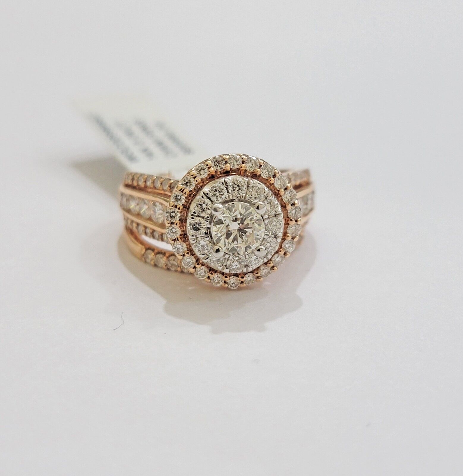 14k Rose Gold Diamond Ring & Band Set Ladies 2CTW Wedding Engagement Solid REAL
