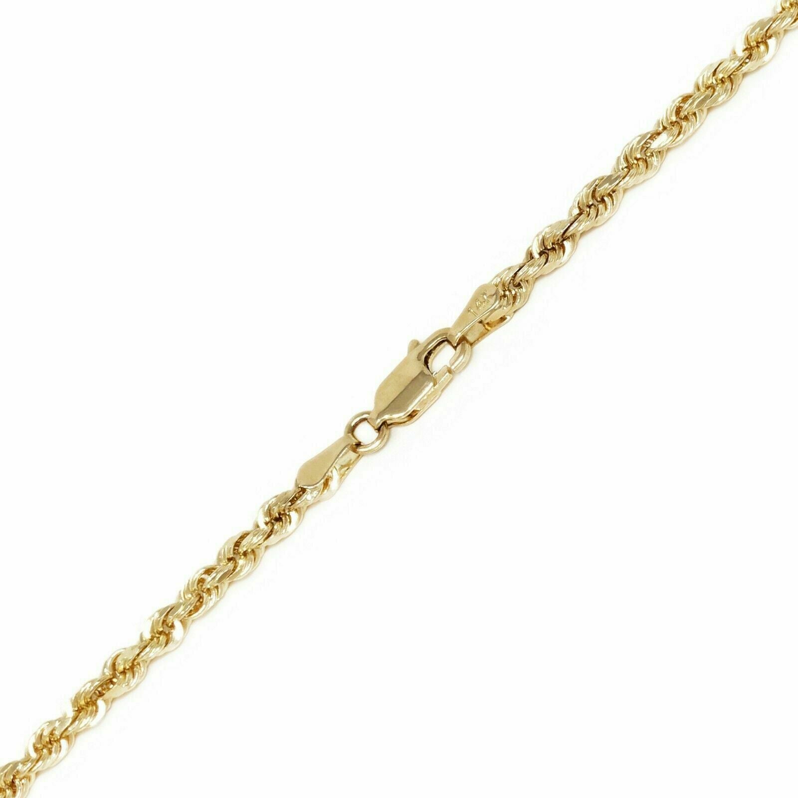 SOLID 10k Yellow Gold Rope Necklace 2 3mm 4mm 18