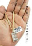 10k Gold Chain Diamond Initial E Charm Alphabet Solid 0.32 Ct Men & Ladies Real