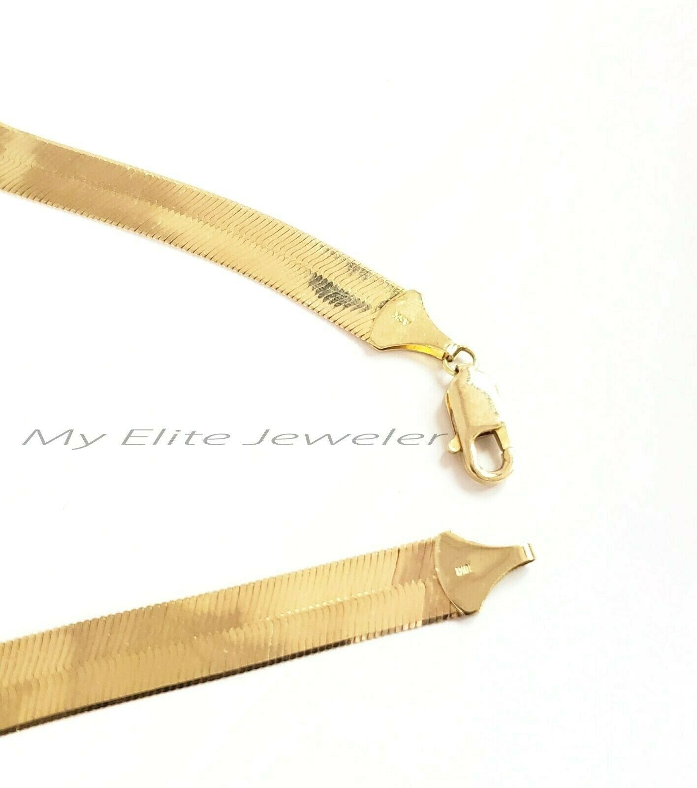 Real 10K Yellow Gold Herringbone Chain 18 Inch 10MM Necklace Ladies Men's SALE!!