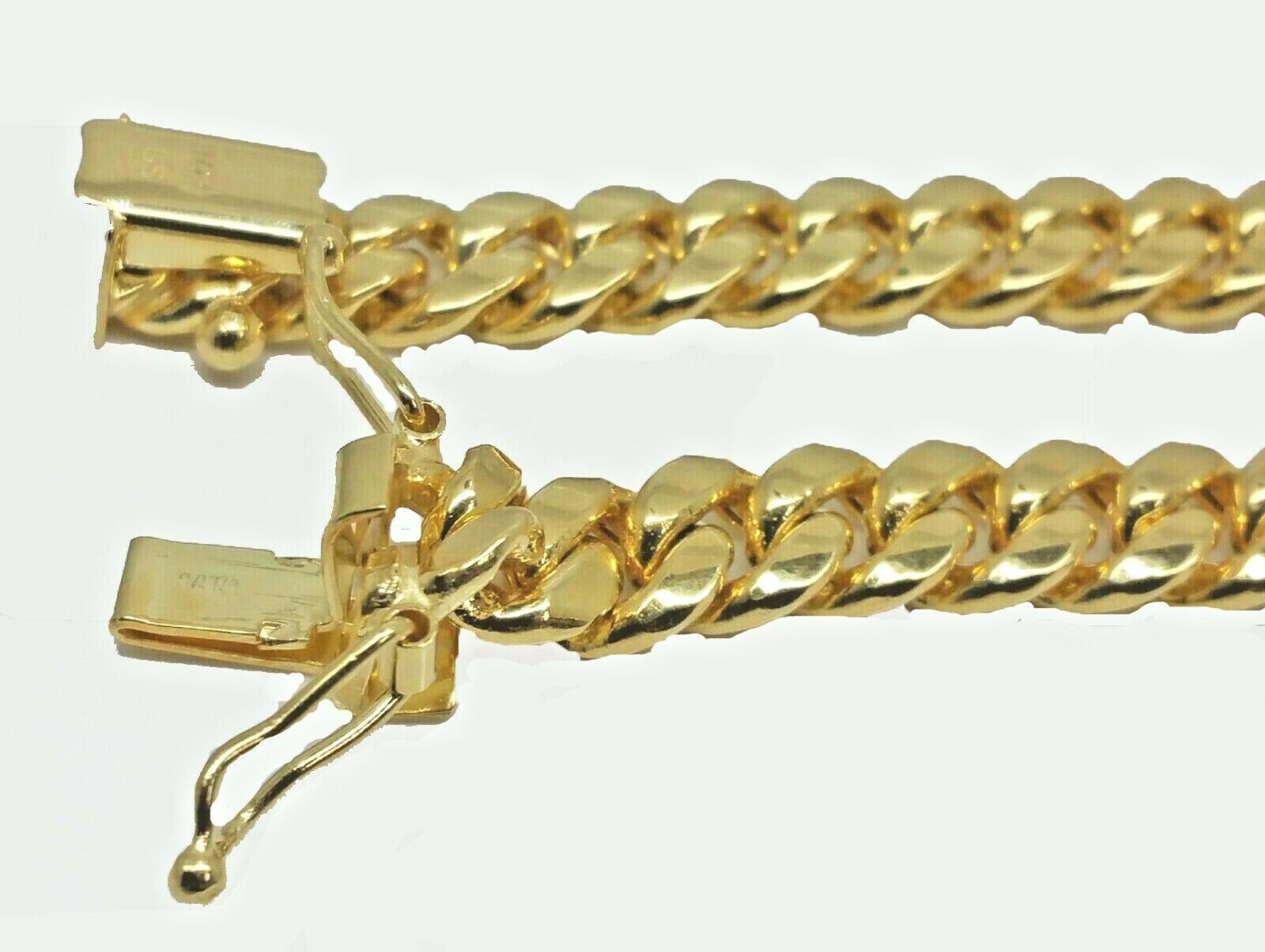 14k Yellow Gold Chain Necklace 7mm Miami Cuban Link  18