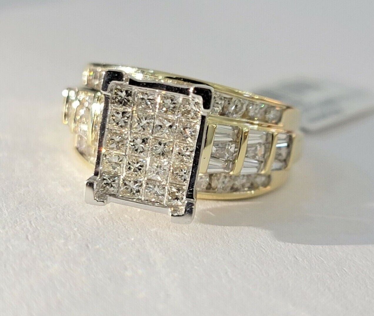 Ladies 14k Yellow Gold Ring Natural  2CT Diamond Women REAL , Wedding Engagement