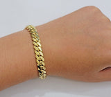 10k Yellow Gold Bracelet Solid Miami Cuban Link 9mm 8"  Box Clasp, Real 10kt Men