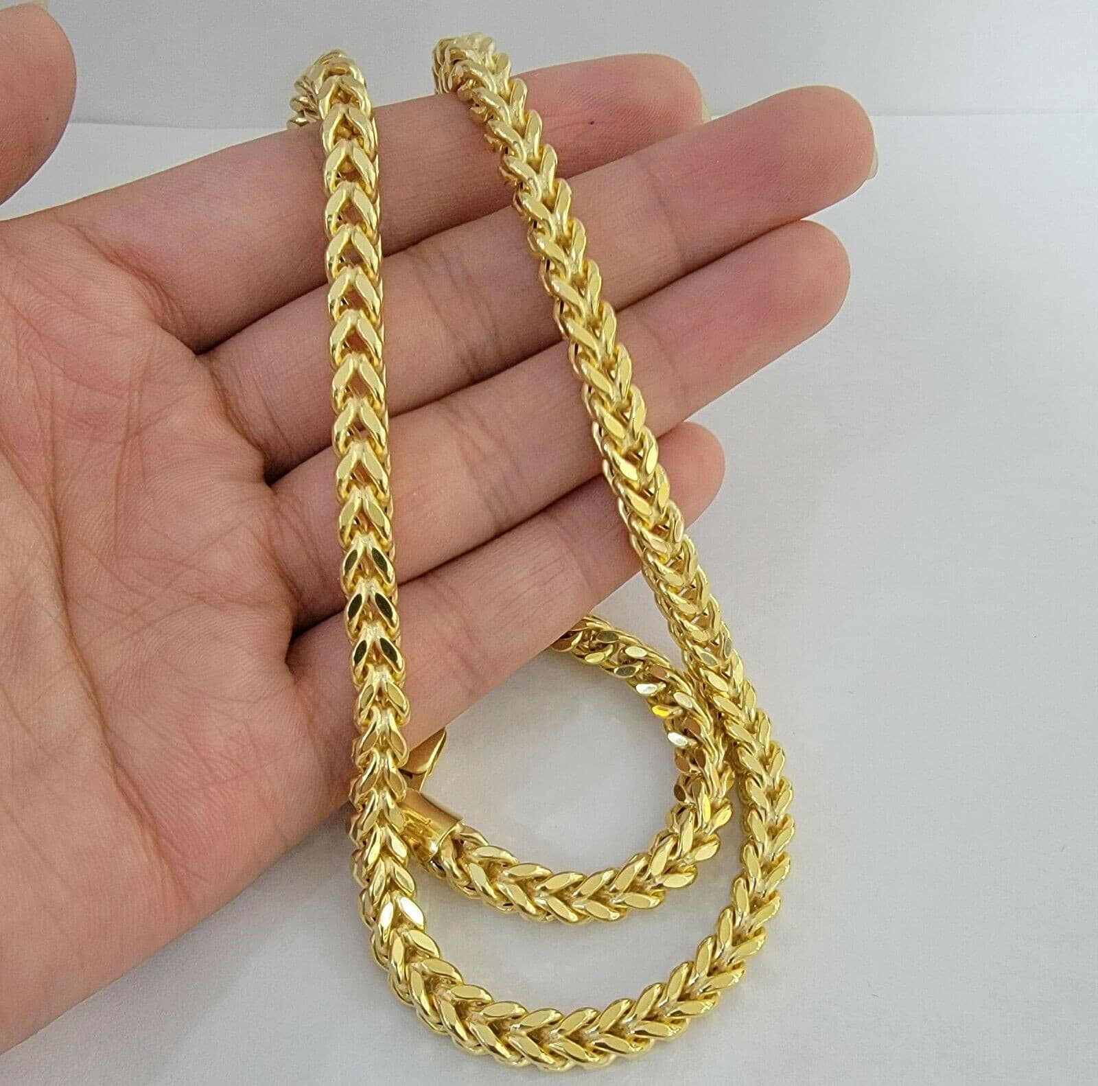 Real 10K Gold Franco Chain Men's Necklace 30" Necklace 7mm Thick, 10 KT STRONG
