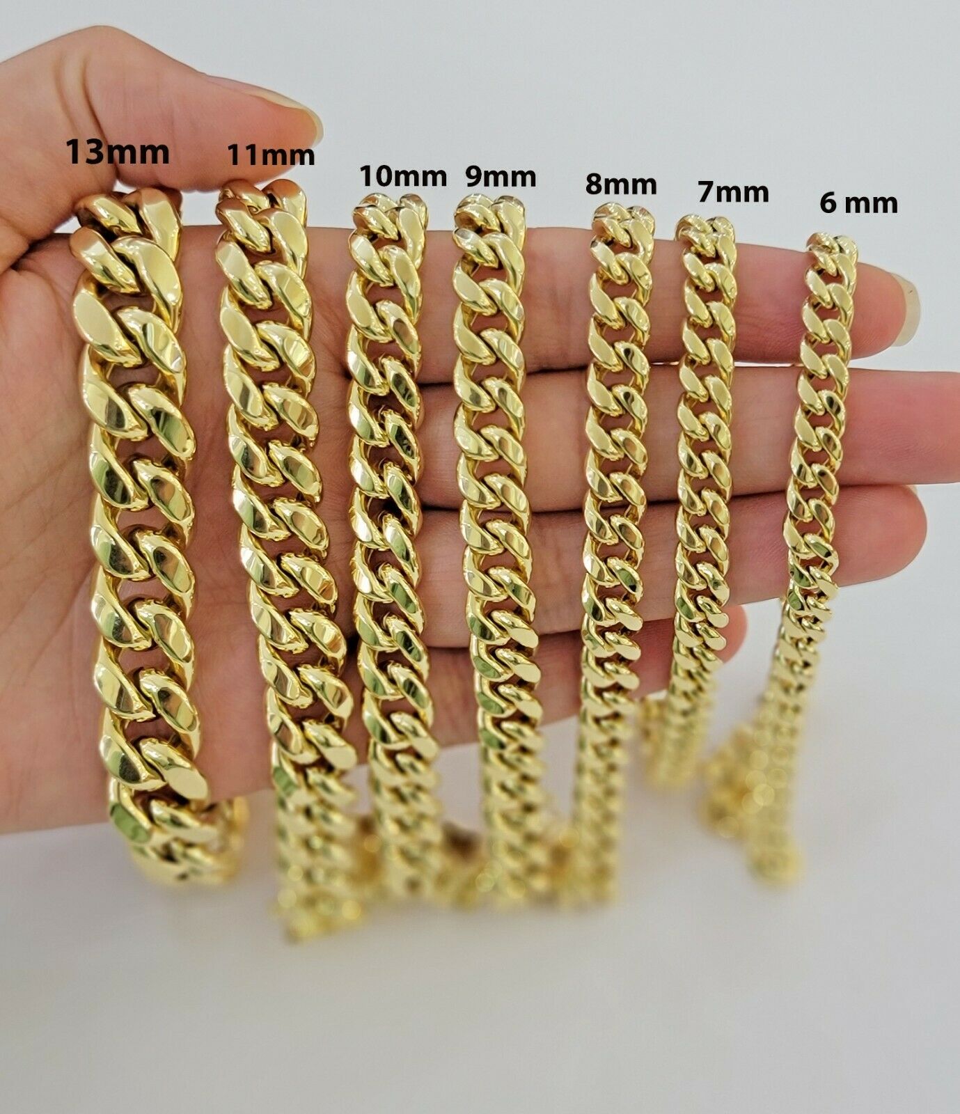 Real 10k Yellow Gold Bracelet 6mm-15mm Miami Cuban Link 7.5"-9" Mens 10kt ,Chain