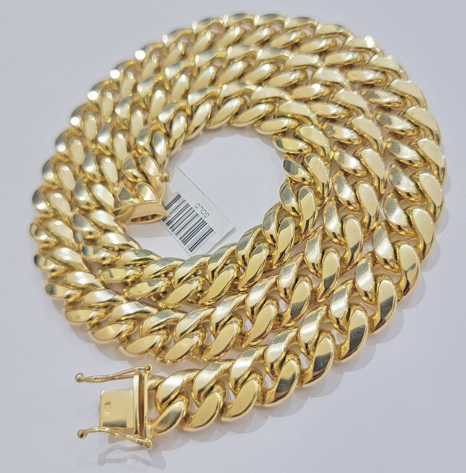 11mm Cuban Solid Link Chain Mens Necklace 10k Yellow Gold 22" Thick Heavy, SALE