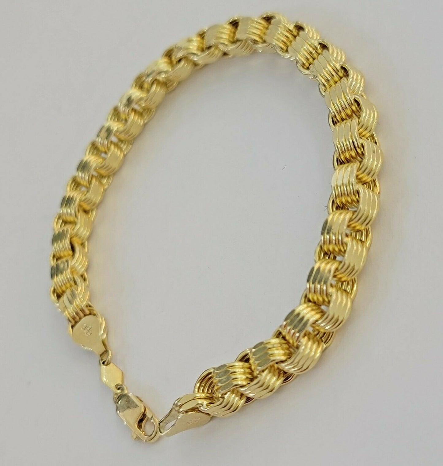 REAL 10k Gold Bracelet Byzantine Box 9" 6mm 10 kt Yellow Gold Men's Genuine 10kt