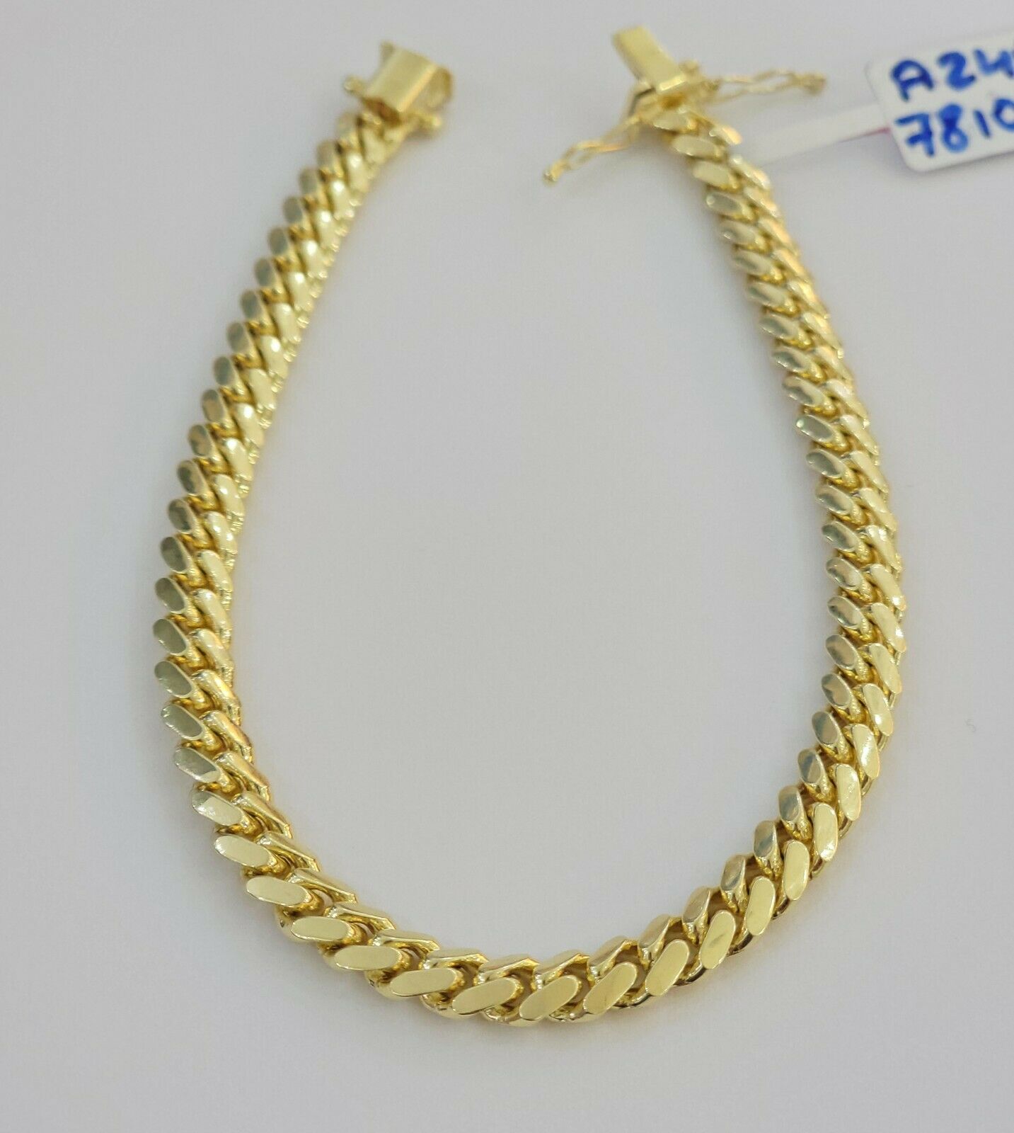 Mens REAL 14k Gold Miami Cuban Bracelet 7.5