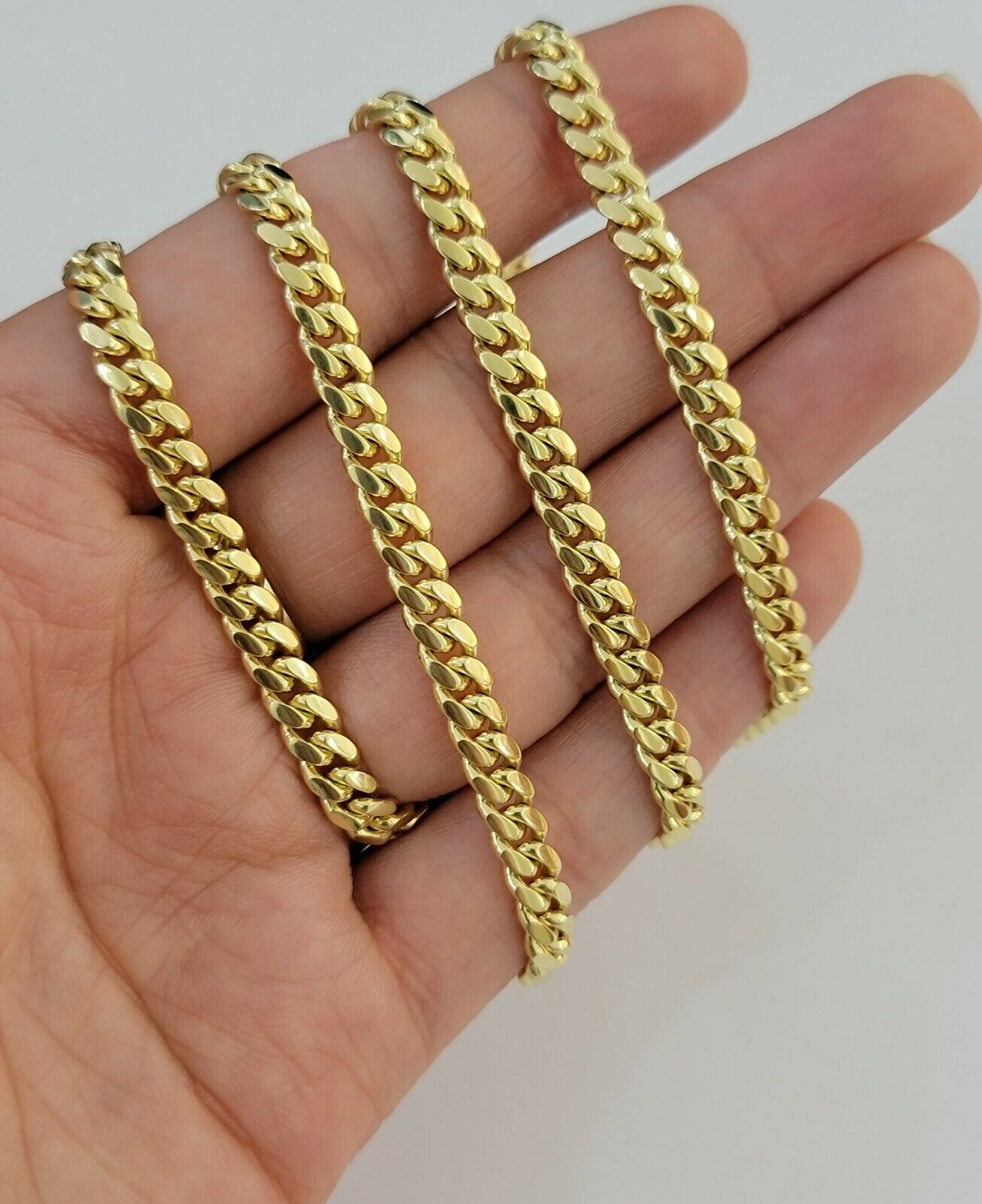 Real 10k Gold Chain Miami Cuban Link 5MM Necklace 18"-24" SOLID 10kt  Men Women