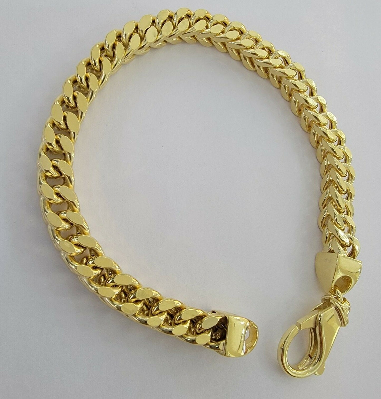 Men's 10k Gold Franco Bracelet 9" 7mm 10kt Yellow Gold Authentic 10kt MEN STRONG