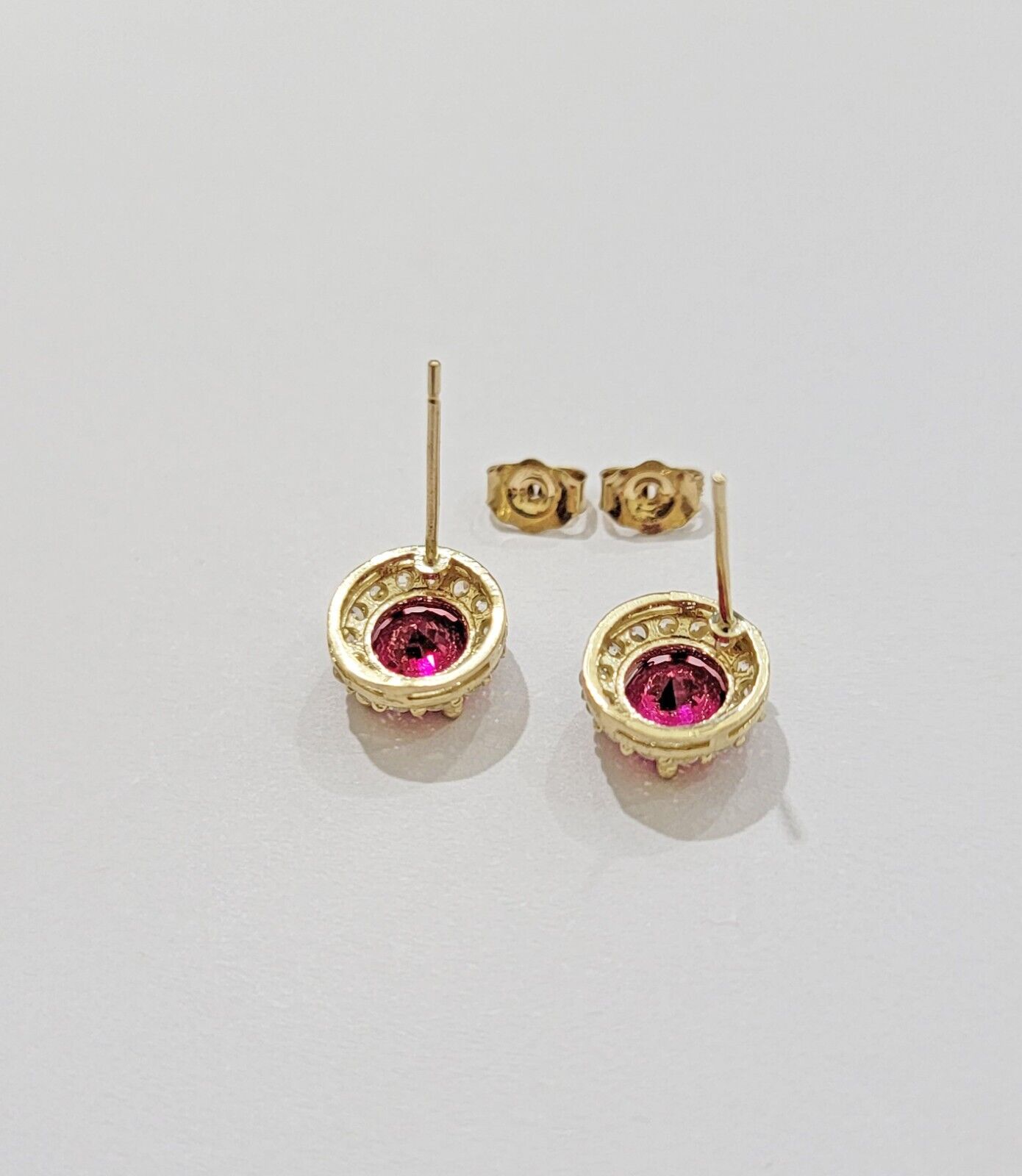 Real 10k Yellow Gold earring ring and pendant Ruby set for ladies / Women , 10KT