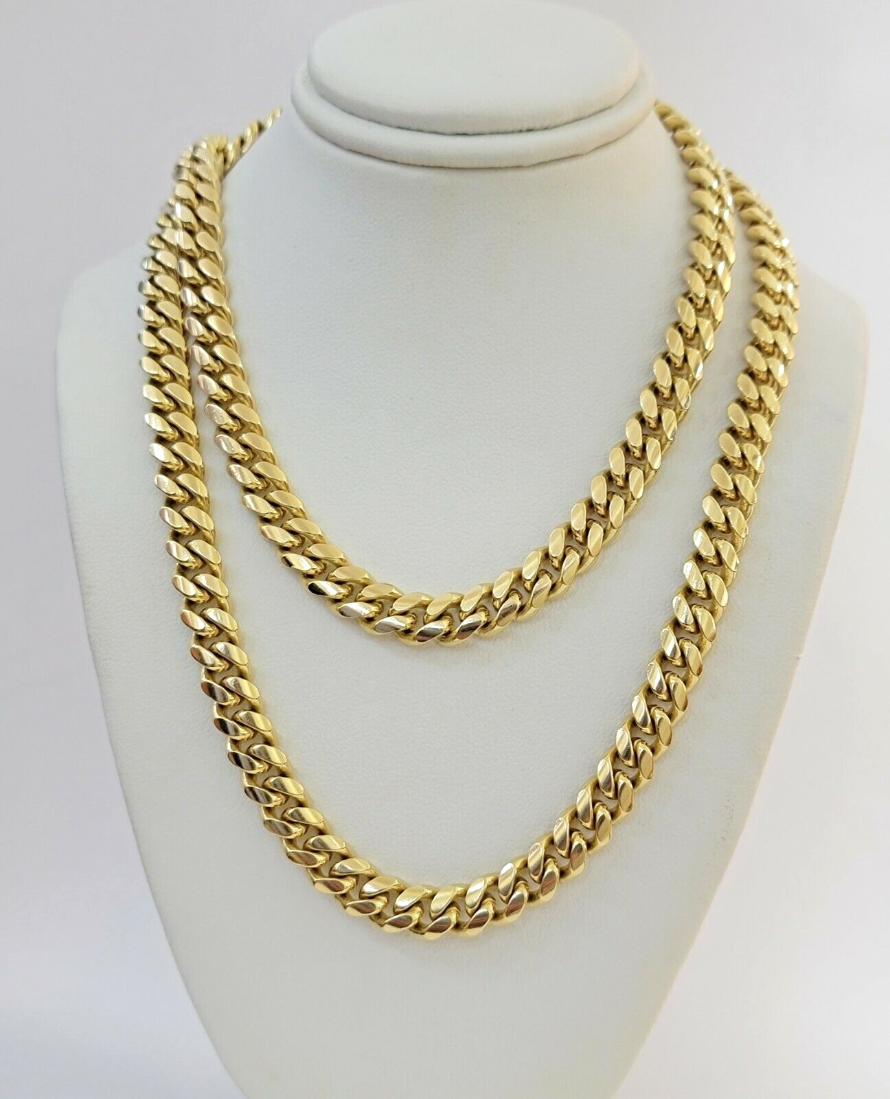 Real 14k Yellow Gold Chain 20 Inch Miami Cuban Link Necklace 7mm SOLID 14kt Mens