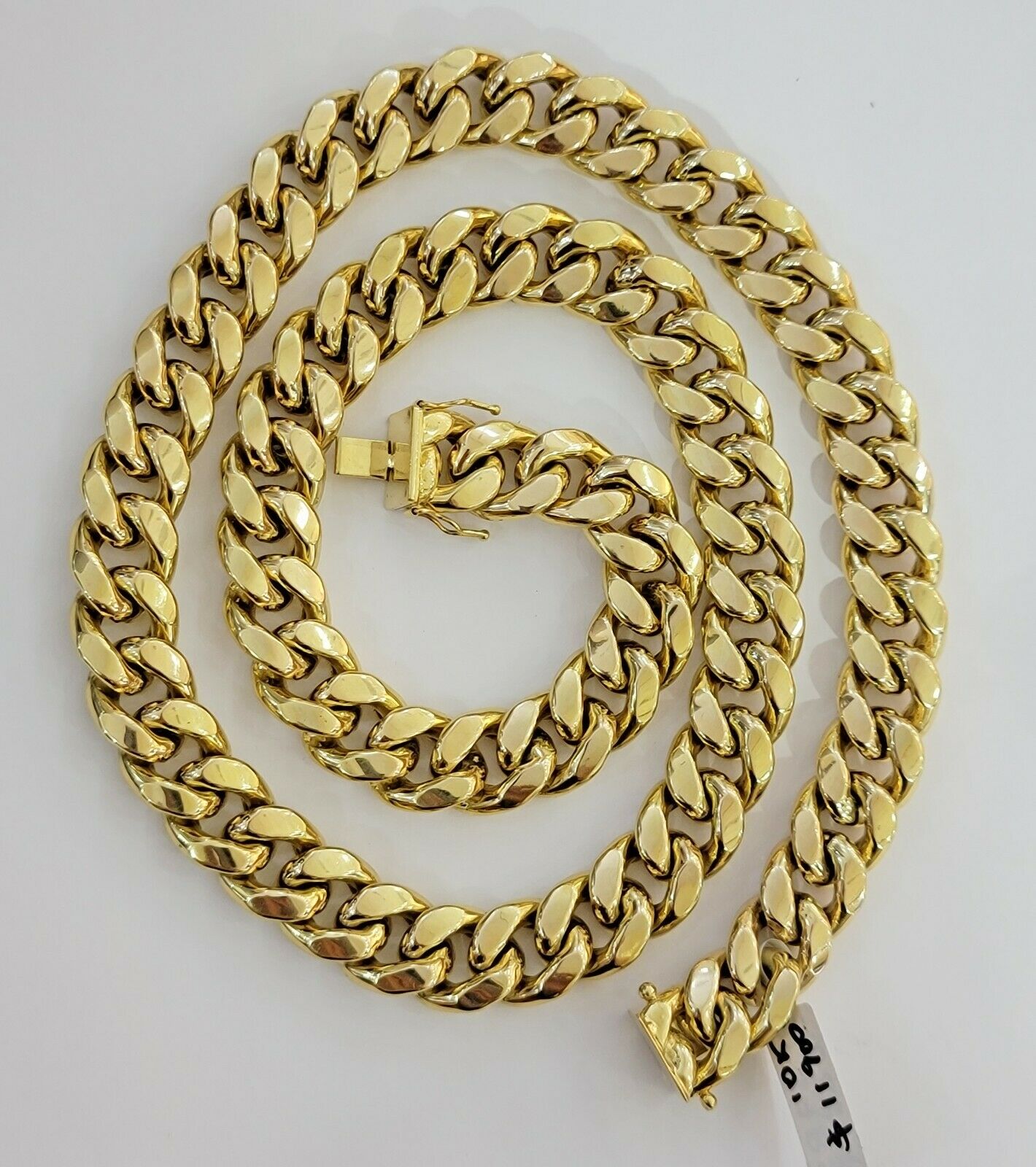 REAL 10k Gold Chain Bracelet Set Miami Cuban Link Men 13mm 26" Necklace 7.5" Brc