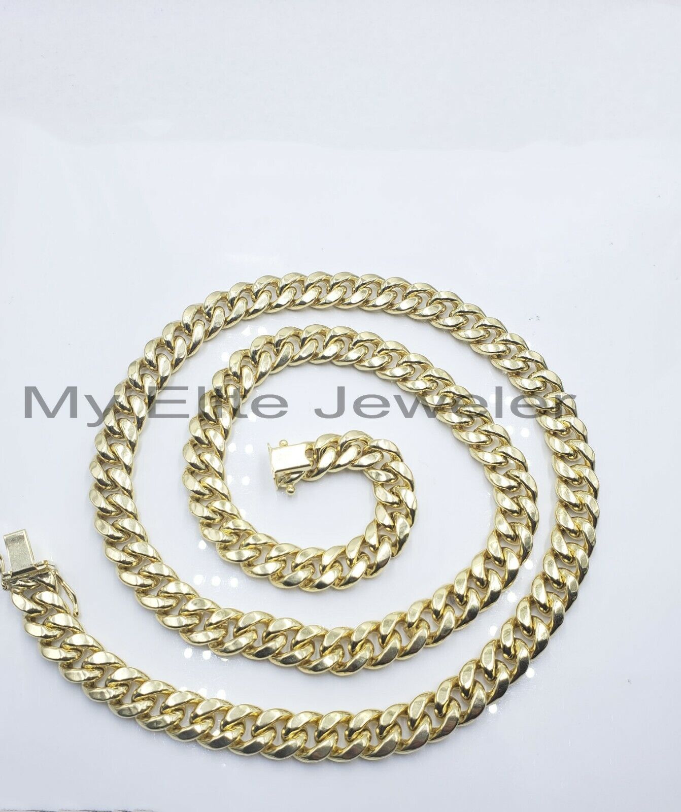 14k Gold Necklace Chain 10mm Miami Cuban Link 18" CHOKER , REAL 14KT Men Women