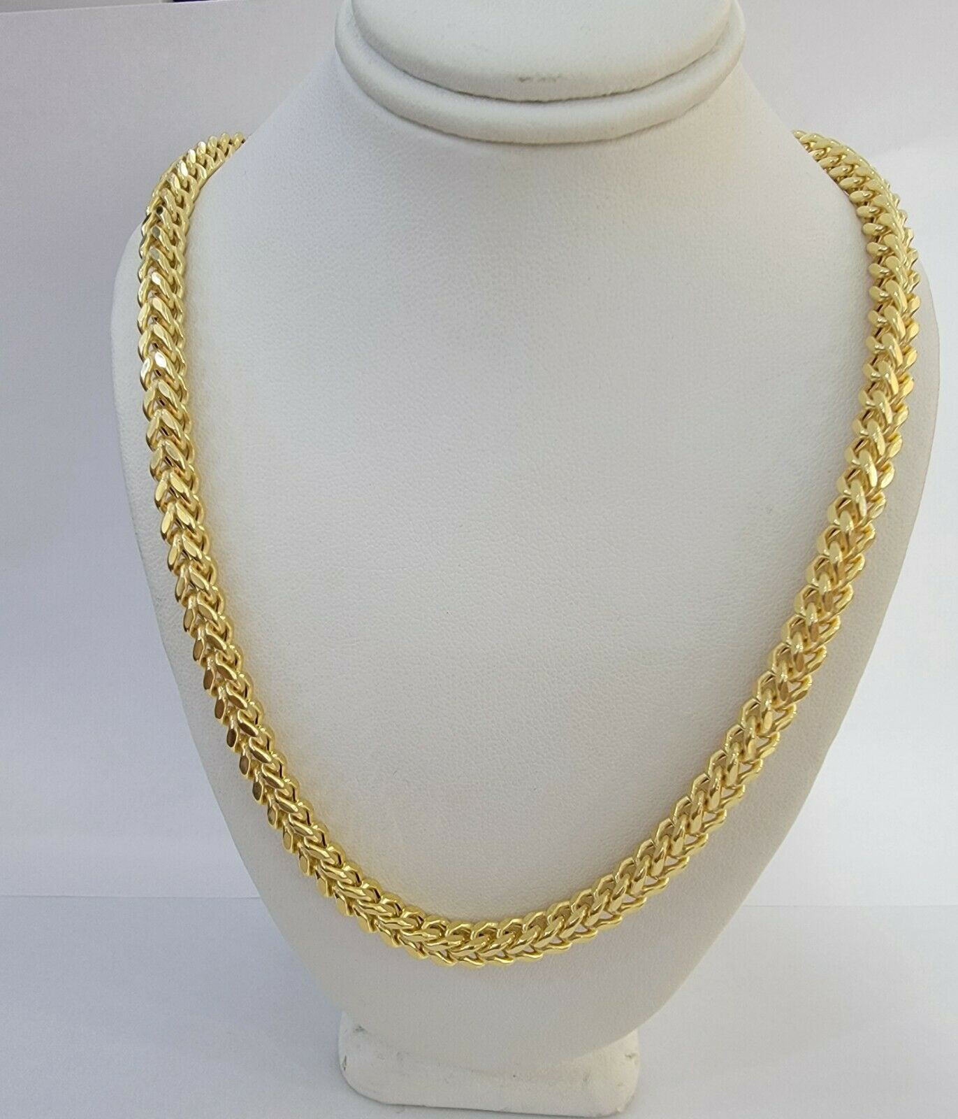 10K Gold Franco Link Chain 24" Necklace 6mm Thick, REAL 10kt Men's STRONG Chain