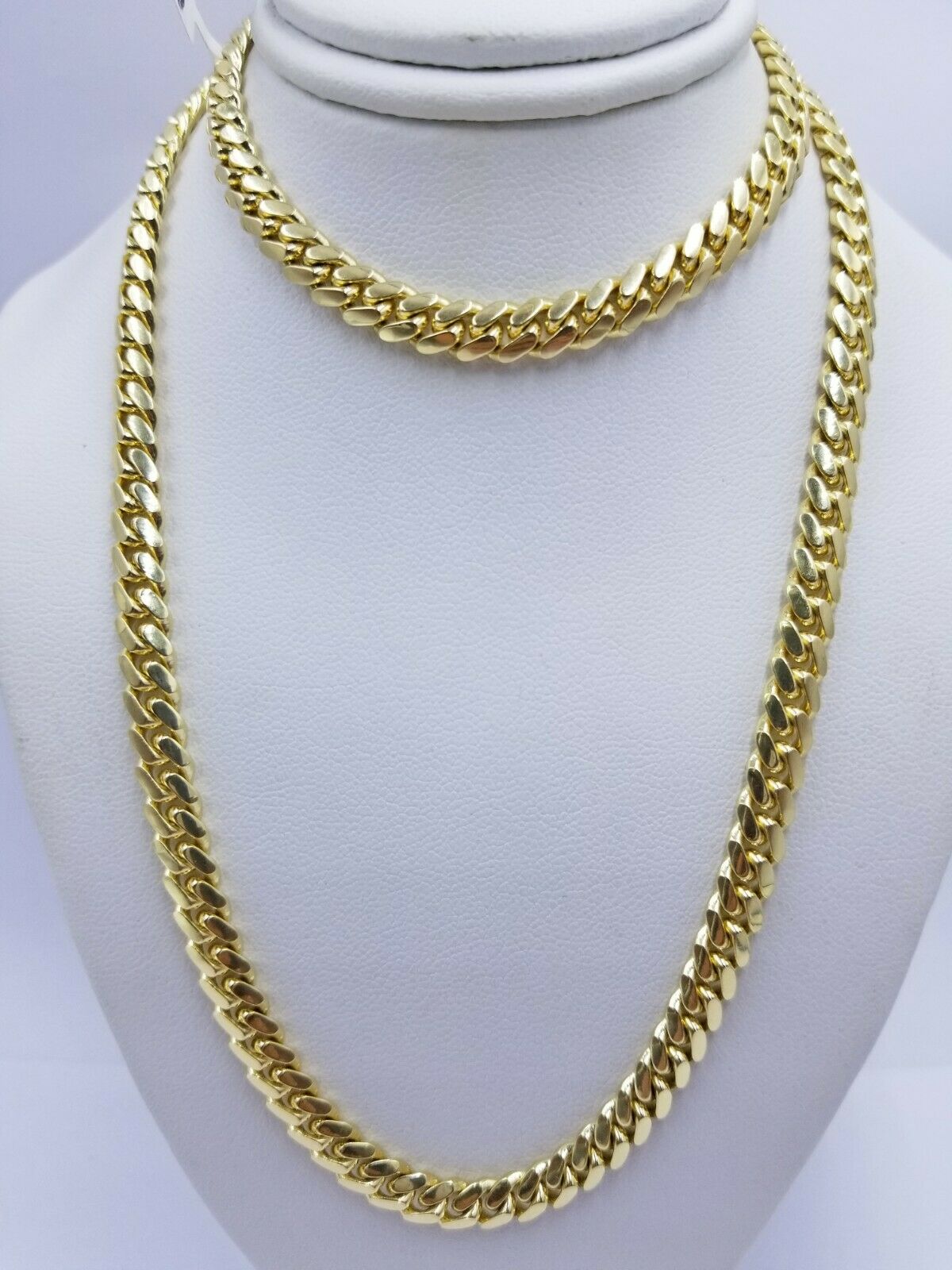Solid 14k Gold Chain Necklace 22" Miami Cuban Link 6mm Men Women 14kt Yellow Gol