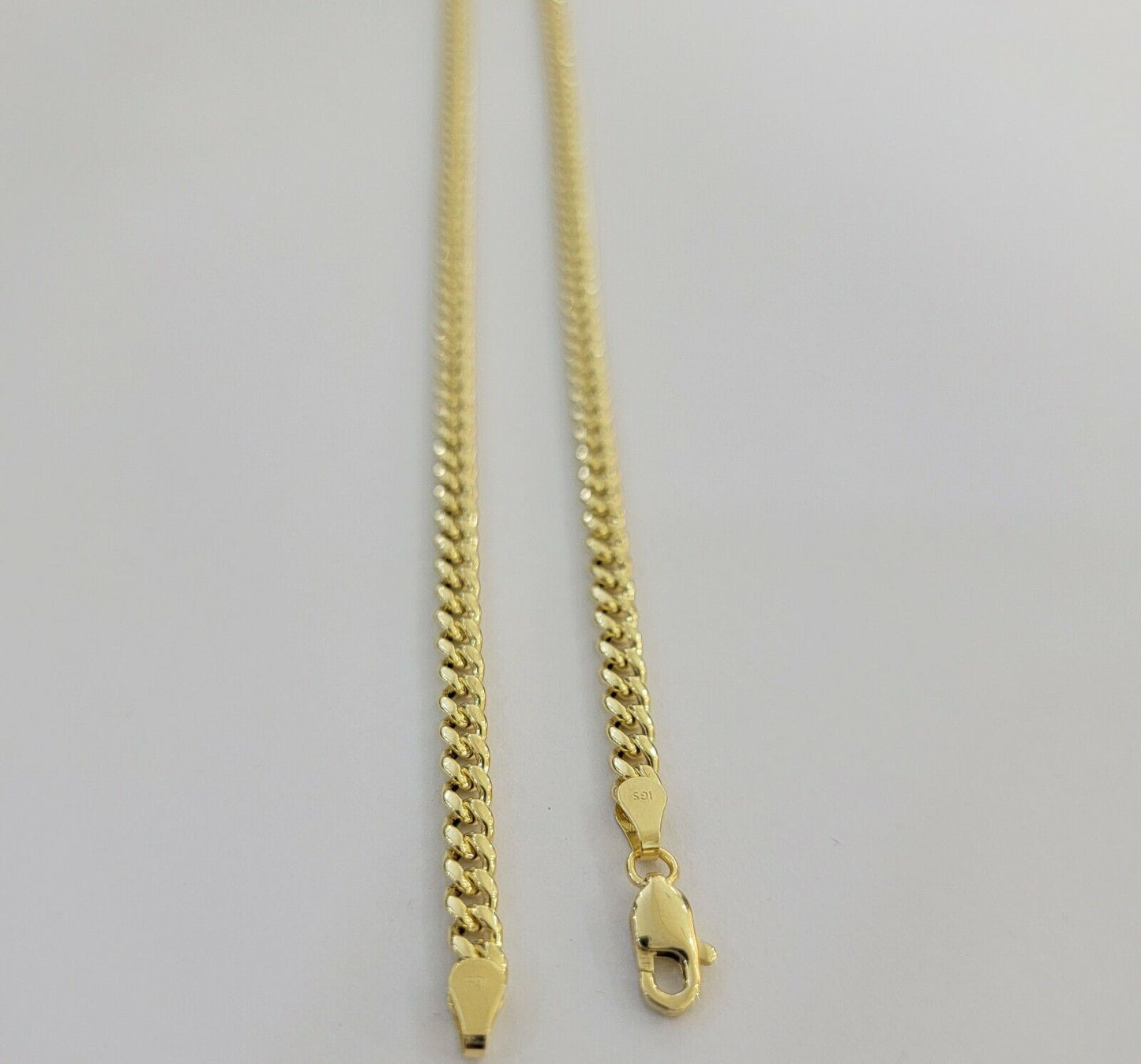 14k Yellow Gold Miami cuban Link Chain 3.5mm Necklace 24" Men Women , REAL 14KT