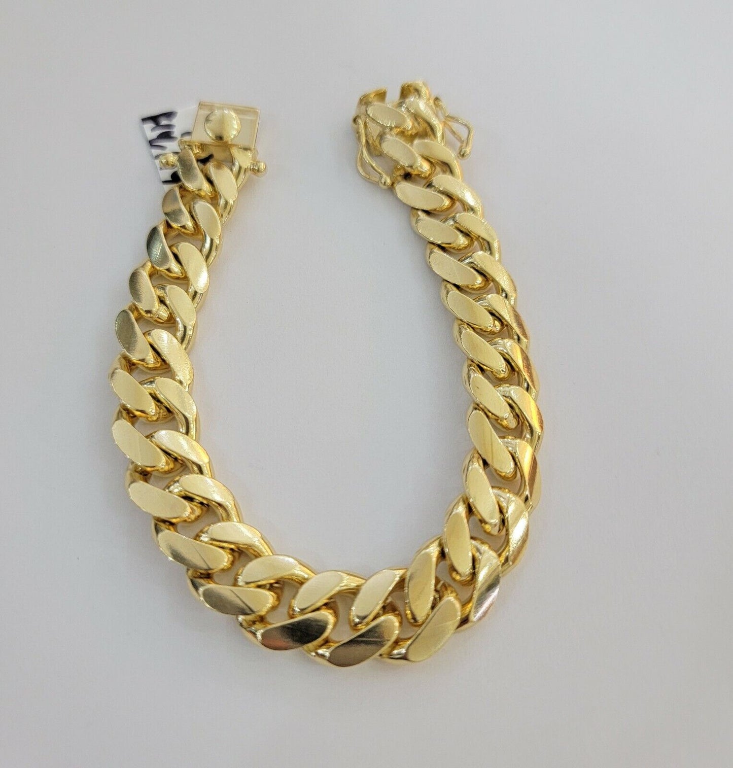 Solid Real 14k Gold Miami Cuban Link Bracelet 13mm 9" Inch 10kt  Christmas Deal