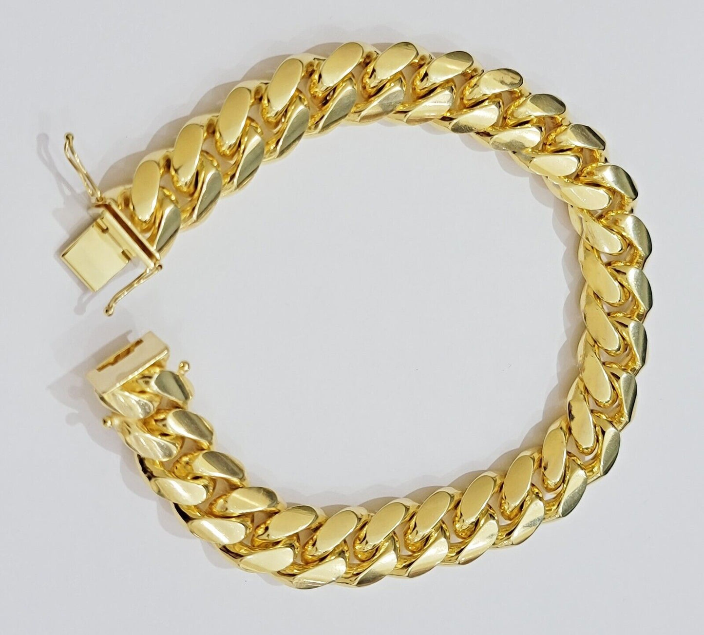 Mens 14k Gold Bracelet Solid Miami Cuban Link 13mm 9.5 Inch Real 14kt Heavy