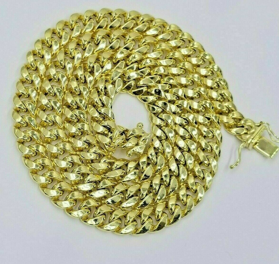 14k Gold Miami Cuban link chain 8mm 28" Inch Box Clasp REAL 14kt Yellow Gold