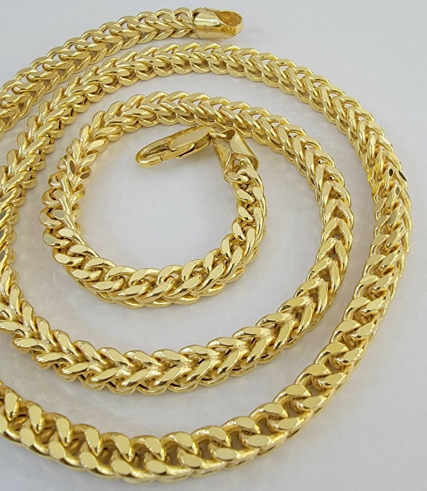 10K Gold Franco Link Chain 24" Necklace 6mm Thick, REAL 10kt Men's STRONG Chain