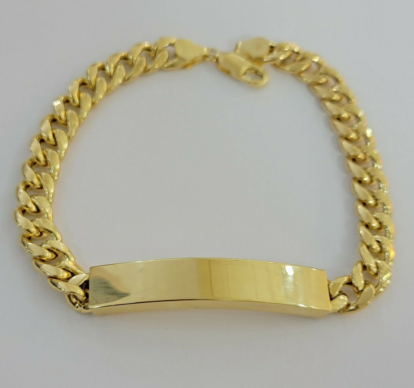 Real 10k Gold Bracelet Miami Cuban link 8" ID / Name Plate 10kt Special Offer