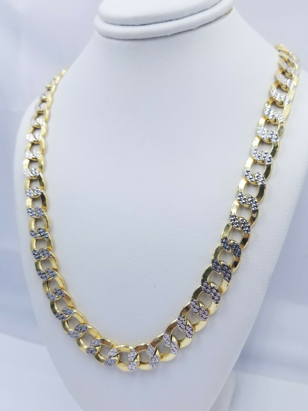 12MM Real Gold Mens Necklace Cuban Link 26" Diamond Cut 10k Yellow Gold Chain