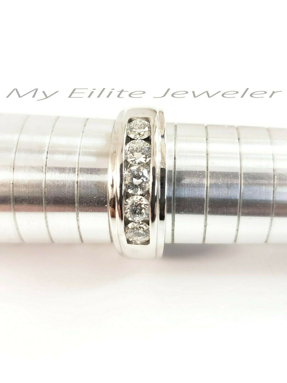 Men's 1 CT Solitaire Diamond Ring 10 K Solid White Gold Band Size 10 Thick Bands