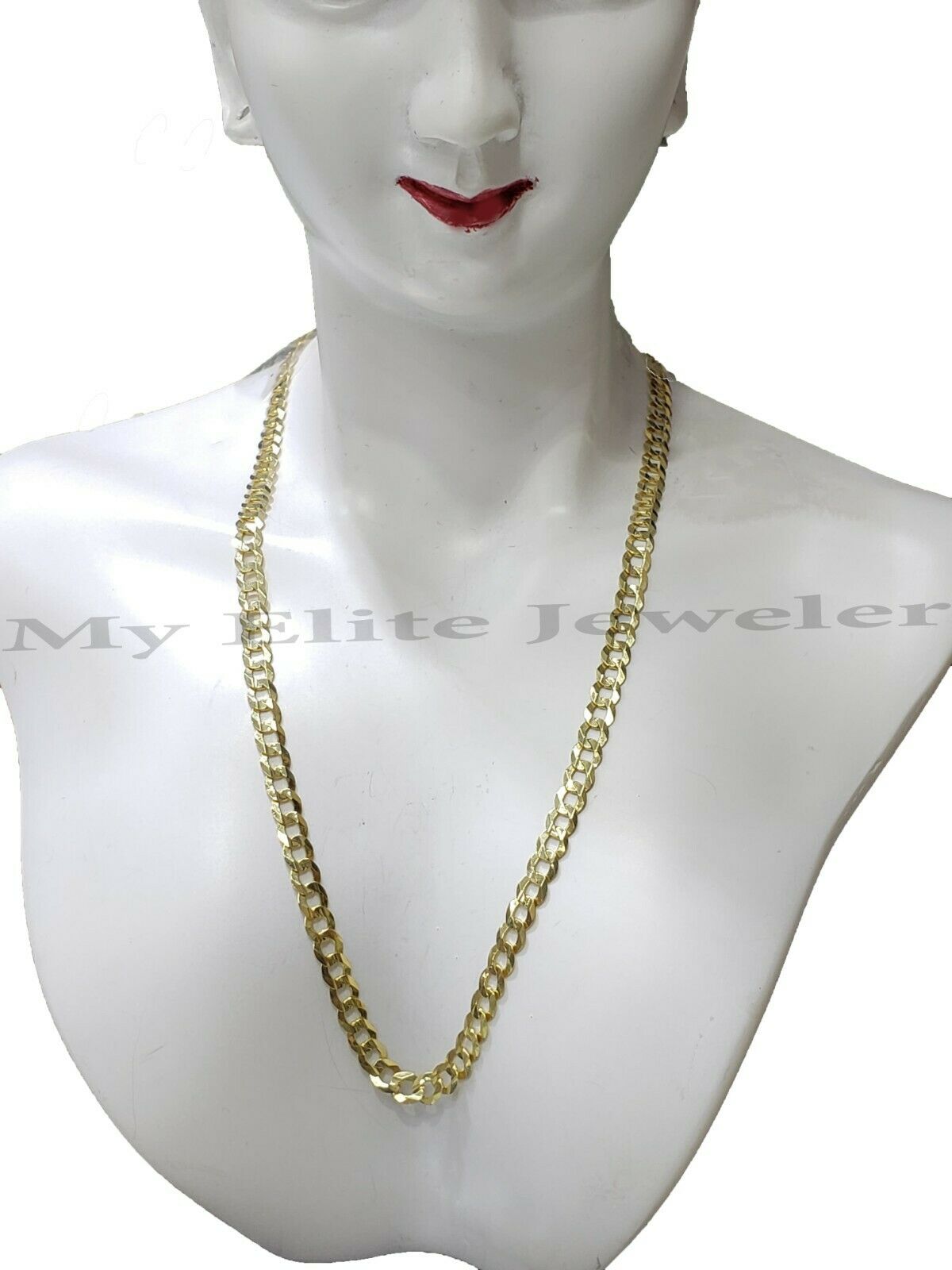 SOLID 14k Yellow Gold Ladies Chain Necklace 22 Inch Cuban Curb Link  3 MM Women