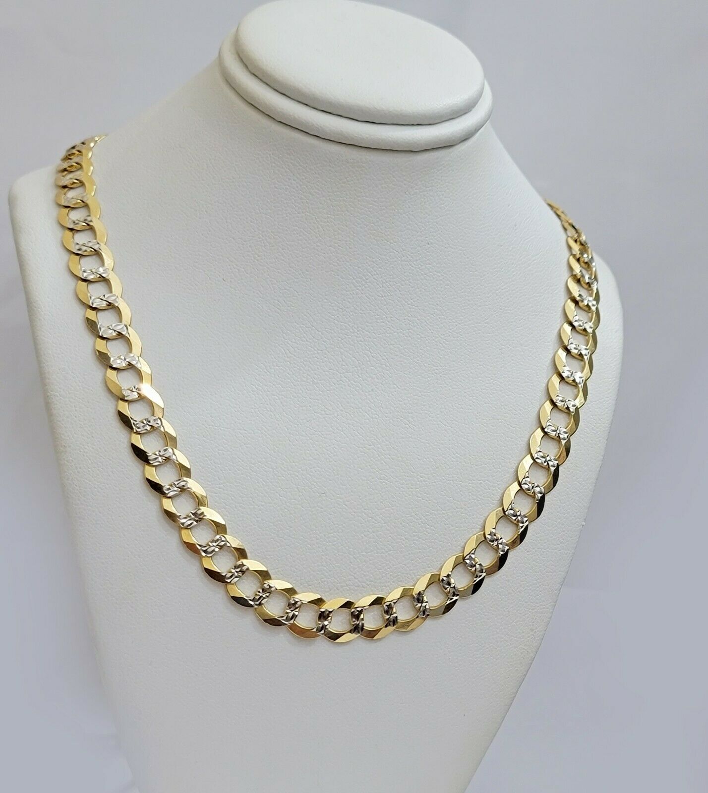 Real 10k Gold Necklace Cuban Curb Link Chain 9mm 20" -28" Diamond Cut Mens SOLID