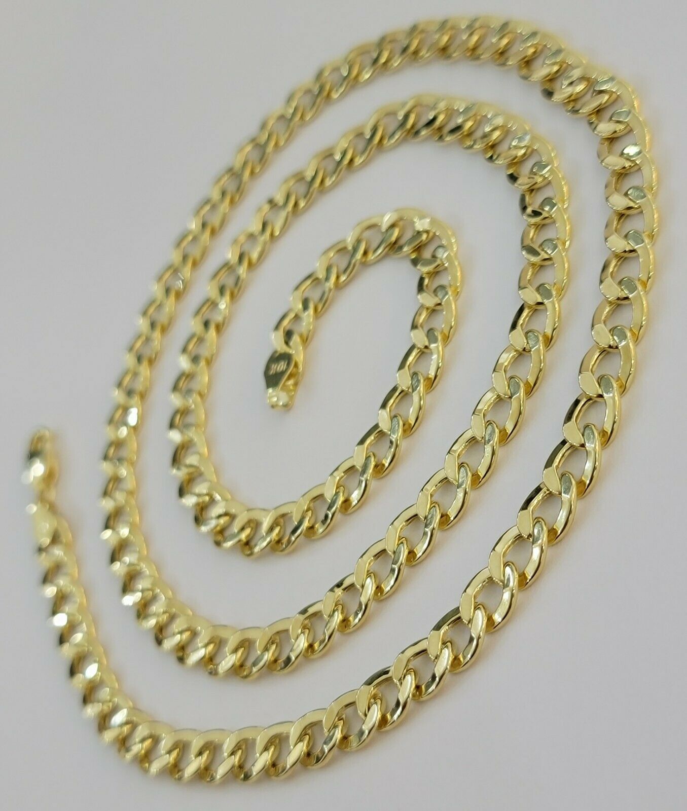 10k Gold Cuban Link Chain Necklace 6.5mm 20" 22" 24" 26" 28" REAL 10kt Yellow Gd