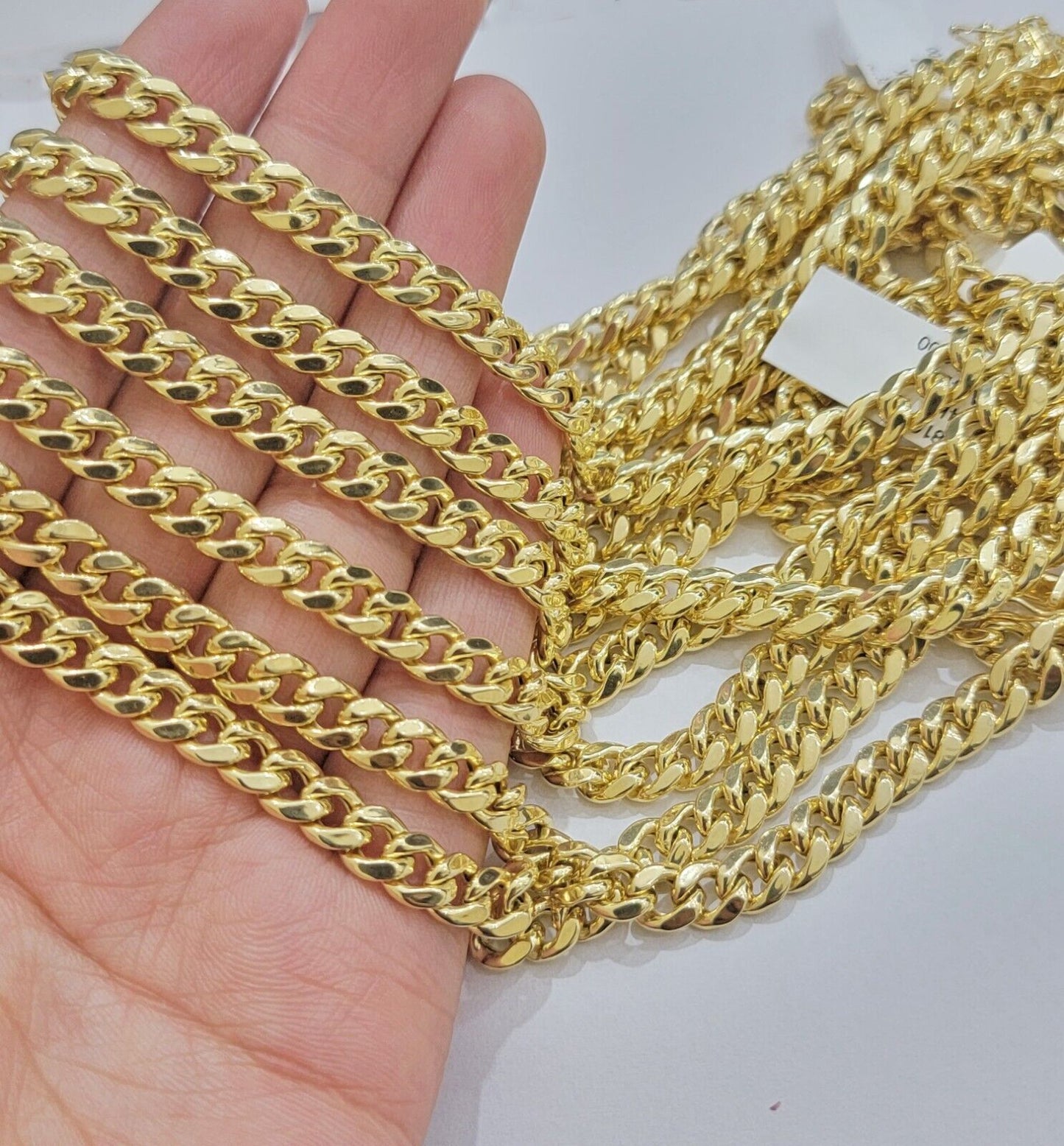 Real 14k Gold Necklace Miami Cuban Link Chain 6mm 18" - 28" Strong, 14kt Yellow