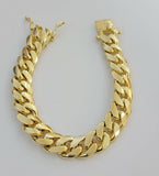 Solid Real 14k Gold Miami Cuban Link Bracelet 13mm 9" Inch 10kt  Christmas Deal