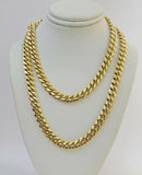 Real 14k Gold Chain Necklace Miami Cuban Link 24" 8mm Men 14kt Yellow Gold SOLID