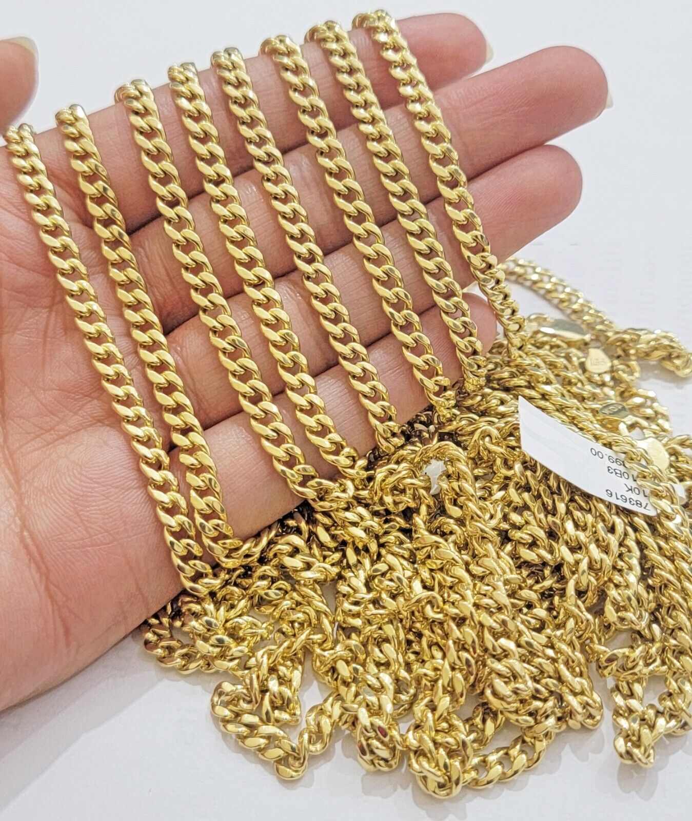 Real 10k Gold Chain Necklace Miami Cuban Link 5mm 16"-28" 10kt Yellow Men Women