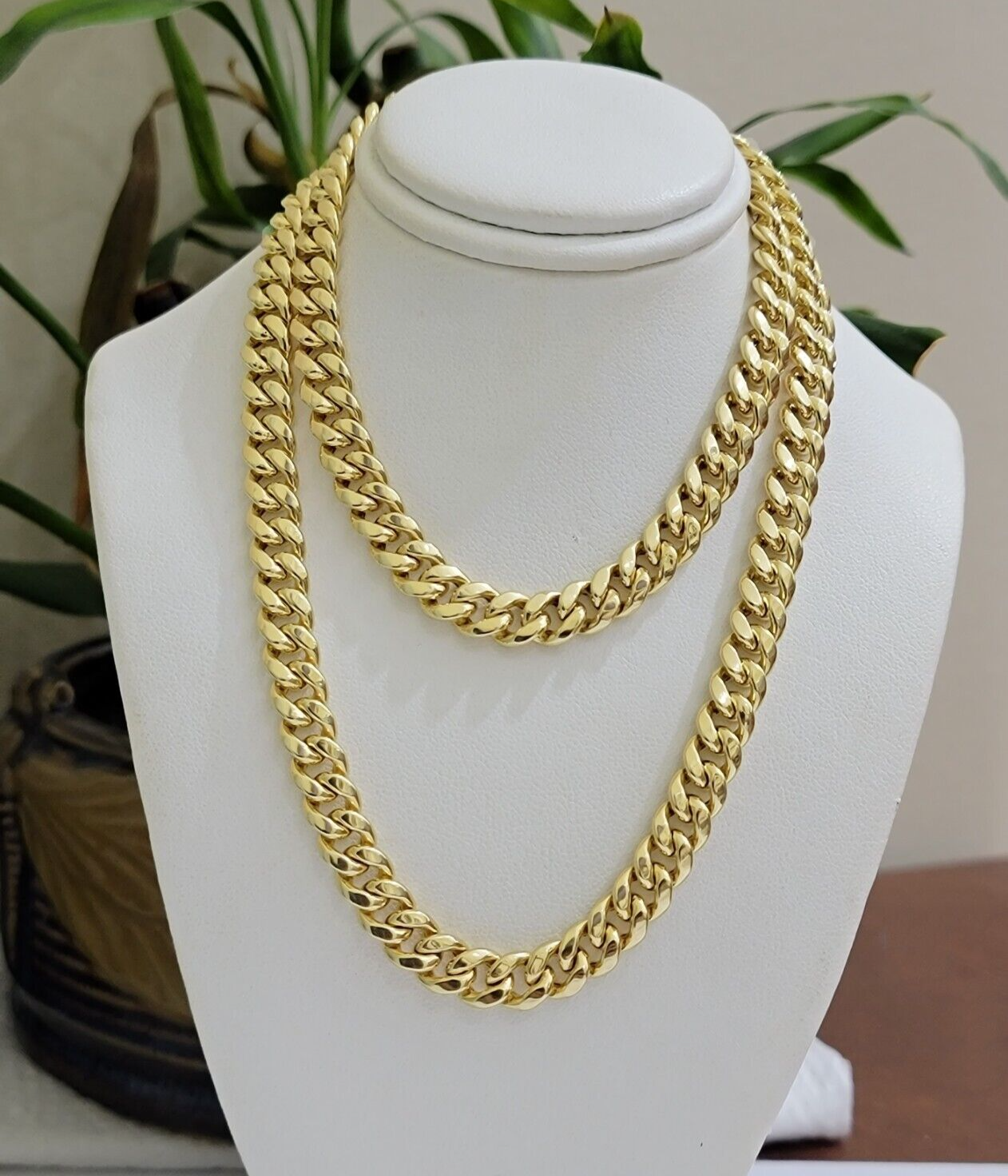 14k Yellow Gold Chain 22 Inch 8mm Miami Cuban Link Men Women Necklace REAL 14KT