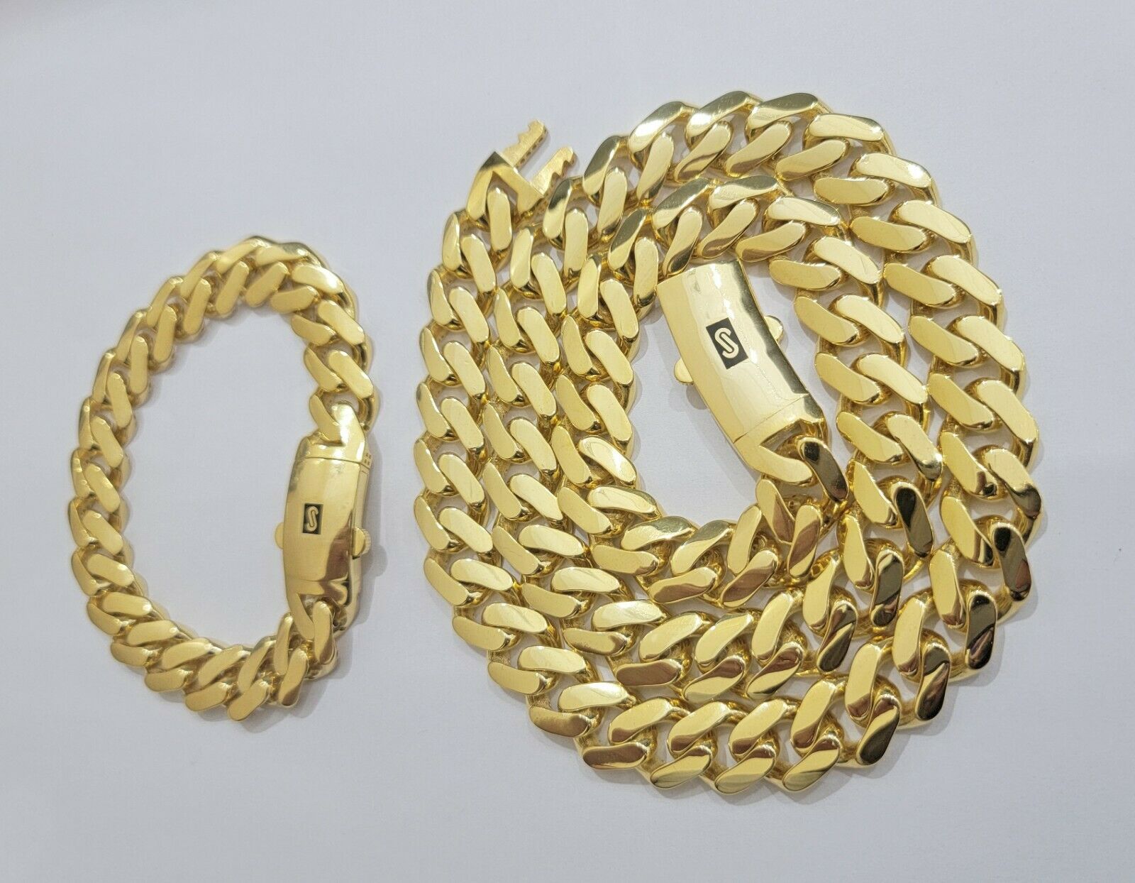 Real 10k Gold Bracelet 13mm Miami Cuban Royal Link 8.5